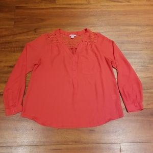 Candies long sleeve shirt with lace back